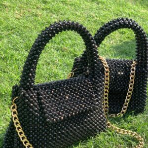 Handmade beaded bag in pair